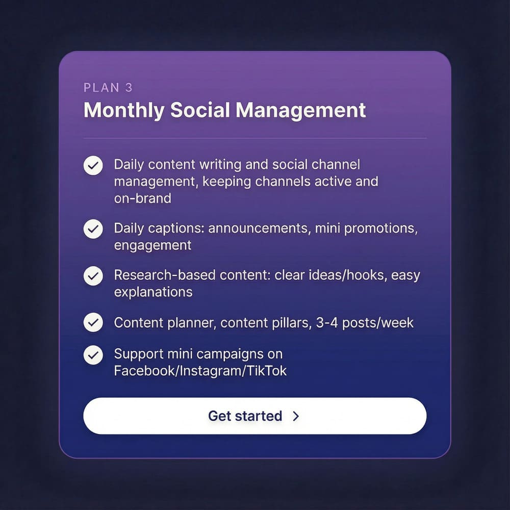 Monthly Social Management Package